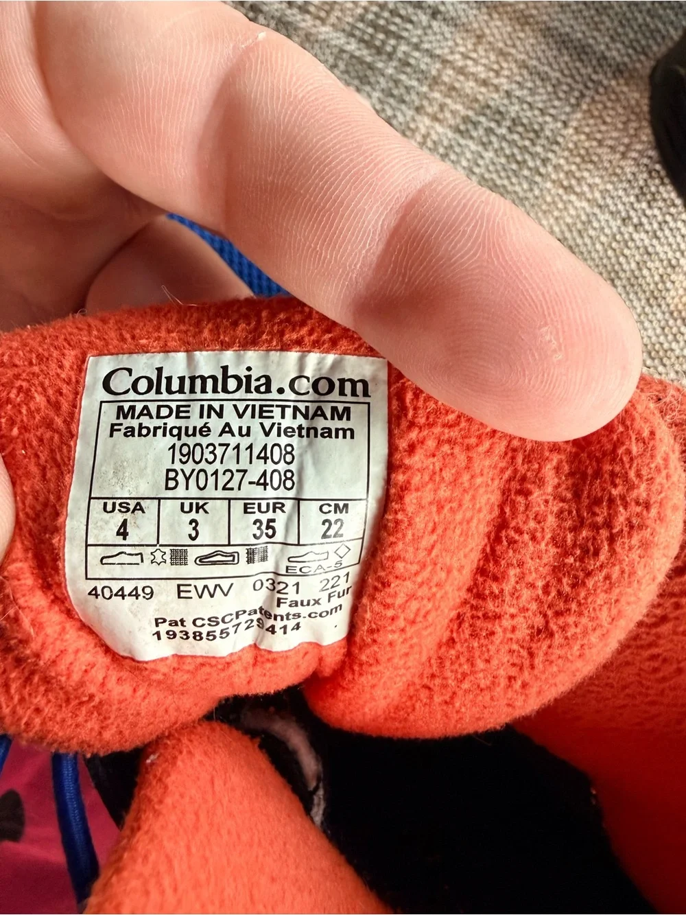 Columbia Hyper Boreal Omni-Heat Kids Blue and Gray Waterproof Boot